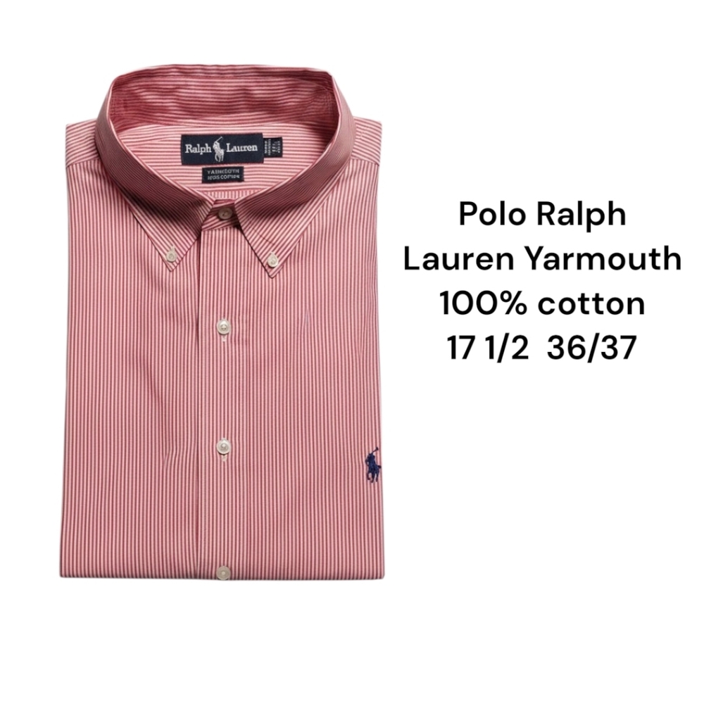 Polo Ralph Lauren XL 17 1/2. 36/37 Yarmouth 100% Cotton Long Sleeve Button-down